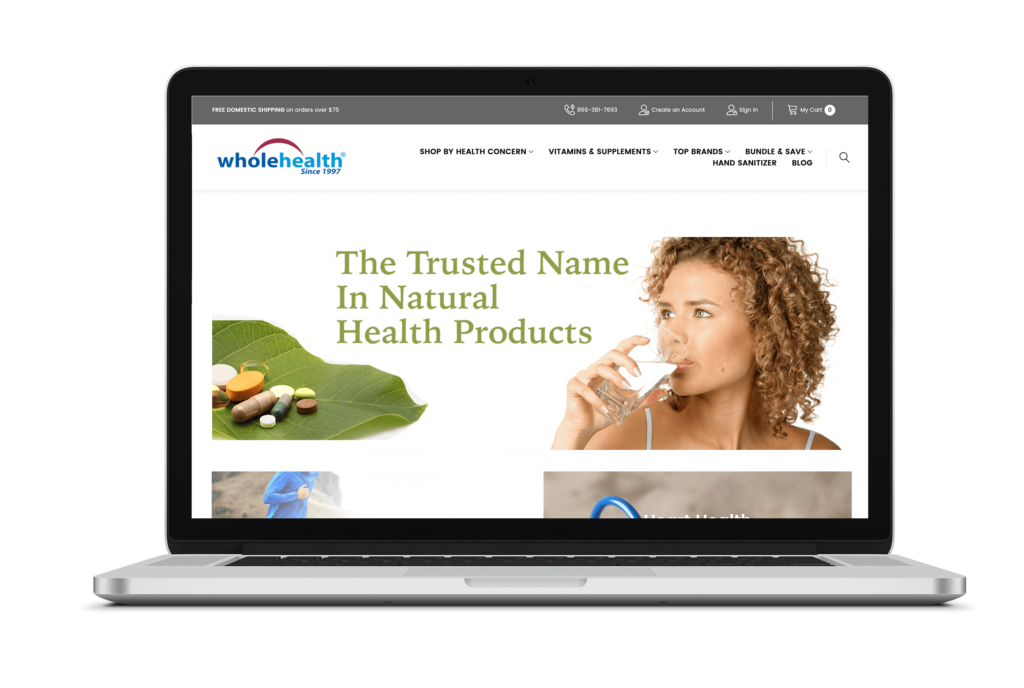 wholehealth_front - website for e-commerce health