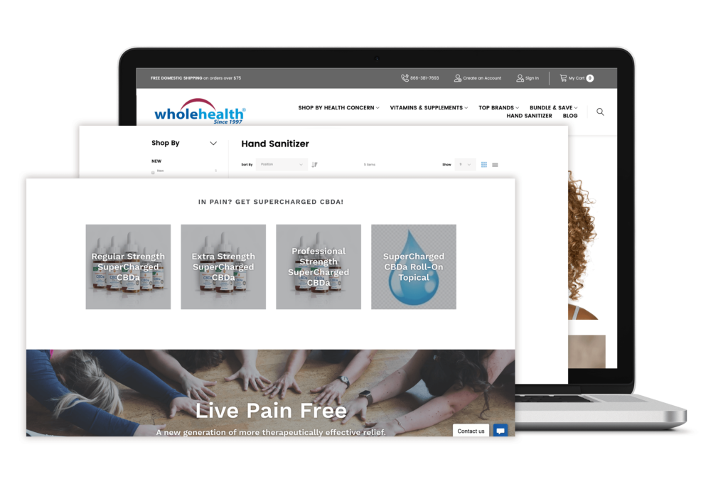 wholehealth e-commerce store portfolio